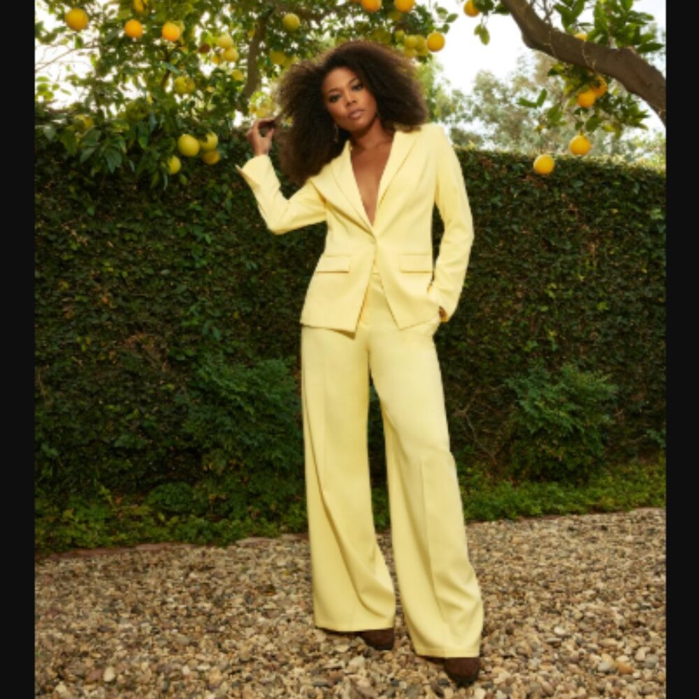 Gabrielle Union Women's Vibrant Canary Yellow Blazer Sports Coat Size M